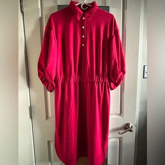 open lace back dress Marc Cain Pleat Dress Red  SisterOnlinestore